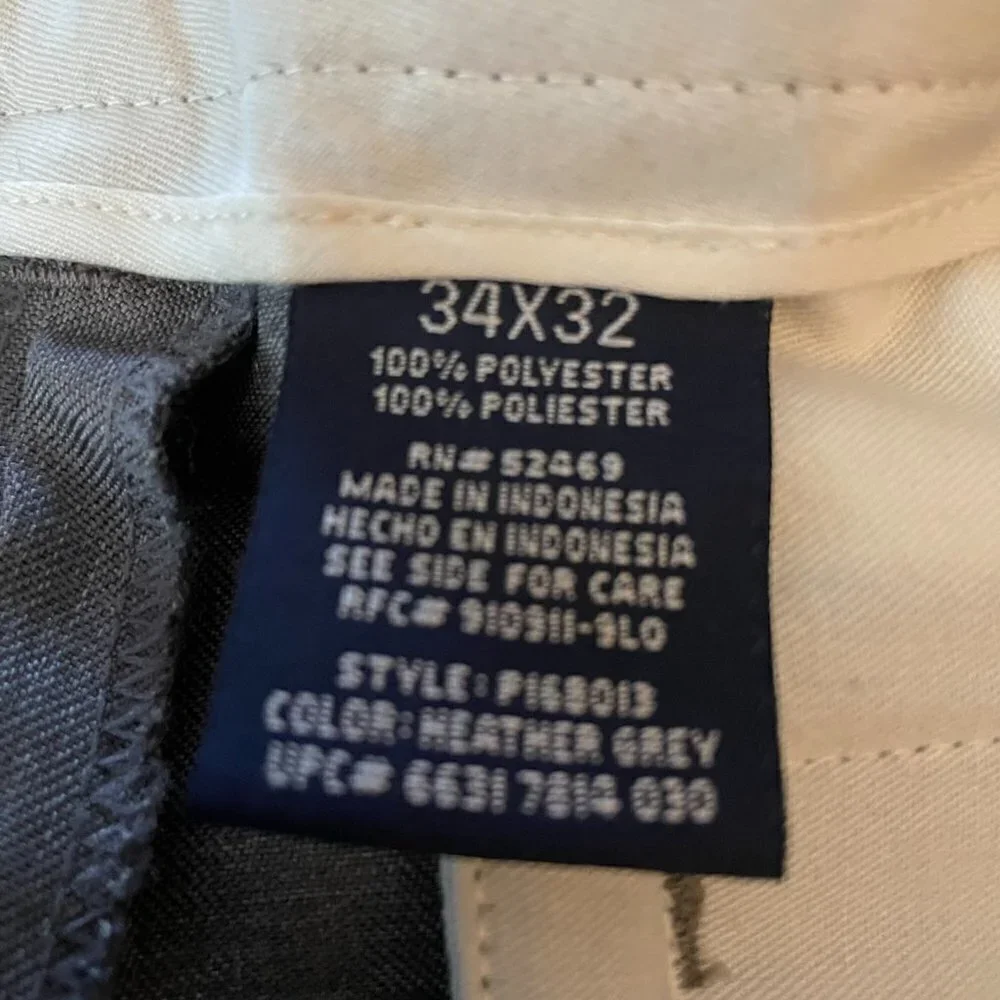 NWOT PURITAN 34X32 MENS GRAY DRESS PANTS